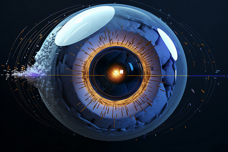 生物学人体眼球视网膜概念图图片