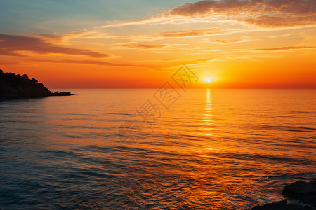 美丽日落的地中海图片
