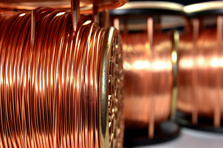 铜线灯工业金属导体背景
