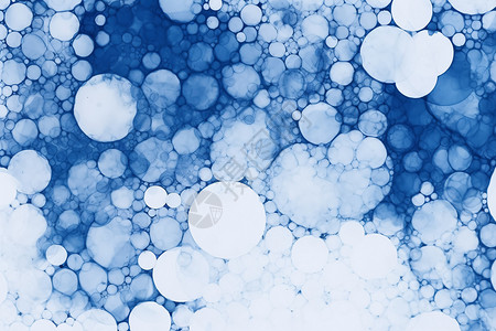 蓝色的圆形泡泡背景图片