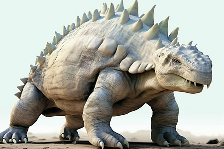 古生物学远古恐龙化石插画