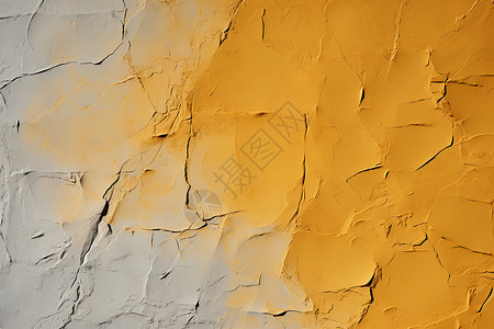 黄色墙壁的裂纹背景图片