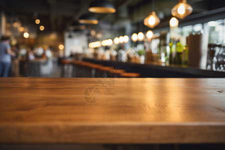 餐厅的木桌背景图片