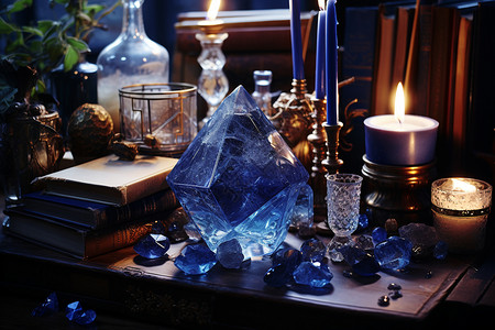 蓝色水晶簇背景图片