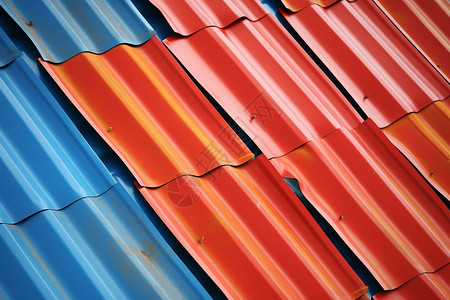 各种颜色的屋顶铁片高清图片