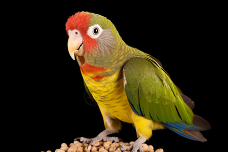 红头小鹦鹉动物绿翼鸟高清图片
