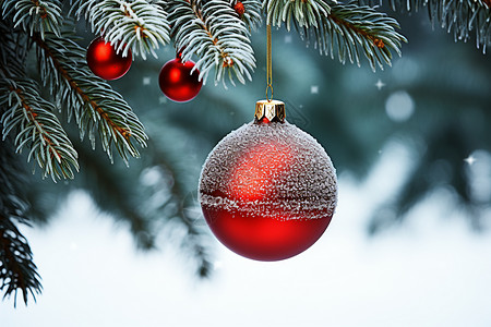 圣诞树的装饰球图片