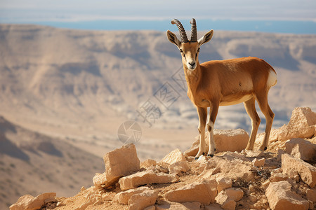 山羊角野生的羚羊动物背景