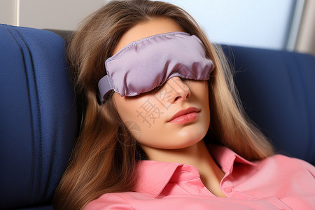 睡眠眼罩女子上的遮光眼罩背景