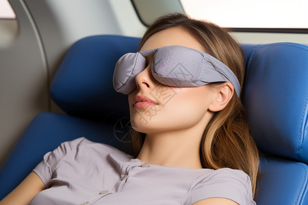遮光眼罩带眼罩休息的女人背景