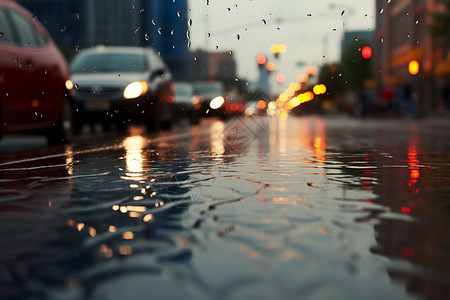 雨中潮湿的街道图片