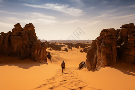 冒险旅行的沙漠景观图片