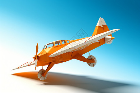 制作飞机素材剪纸风创意美感的飞机模型插画