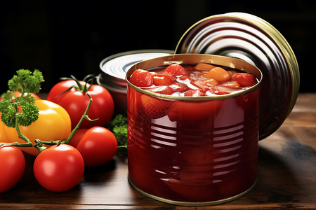 美味的番茄罐头图片