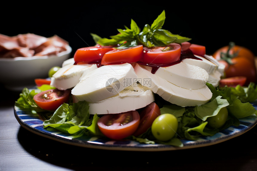 地中海特色美食的番茄奶酪图片