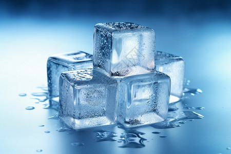 半透明的冷冻冰块背景图片