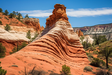 红色的沉积岩景观背景图片