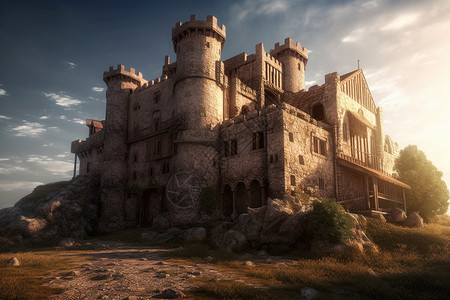 中世纪城堡背景图片