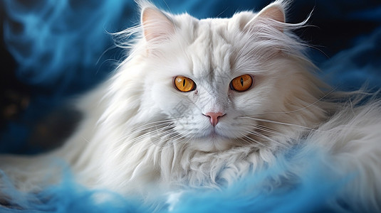 国产波斯白猫背景图片