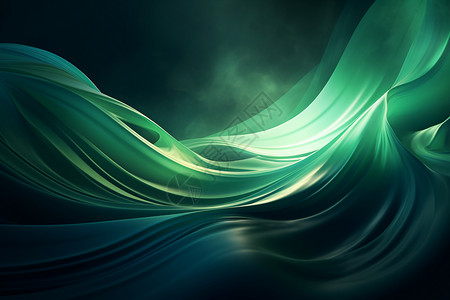 绿色梦幻抽象绿色波浪背景插画