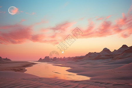 梦幻沙漠之水梦幻般的沙漠景观设计图片