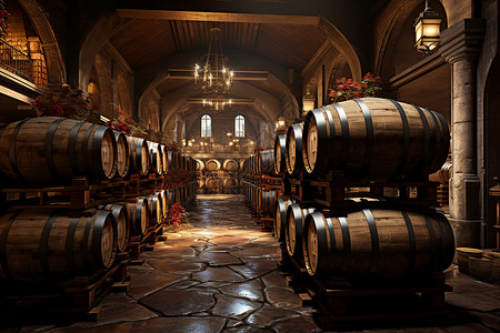 酿造工厂的葡萄酒发酵存储传统高清图片素材