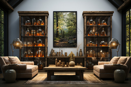 豪华的酒罐收藏室背景图片