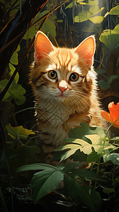 丛林中的猫咪图片