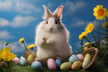 可爱兔子装扮复活节的兔子装扮背景