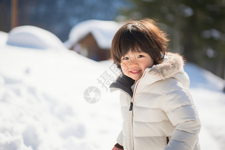 冬天户外的儿童高清图片