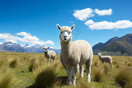 新西兰的羊驼高清图片
