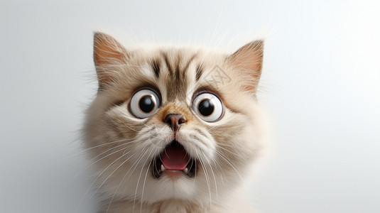 猫嘴惊讶表情的猫设计图片