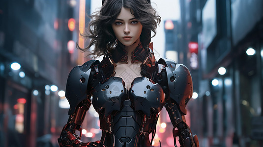 街道上的机器人背景图片