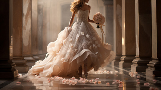 婚纱的走秀背景图片