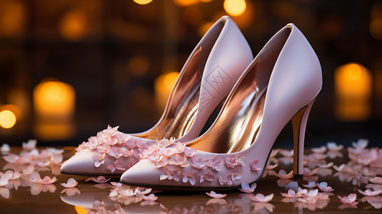 婚礼高跟鞋精致的高跟鞋设计图片