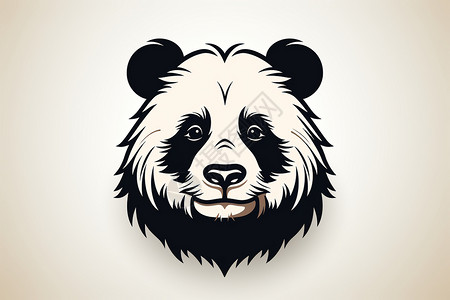 平面风格的熊猫设计背景图片