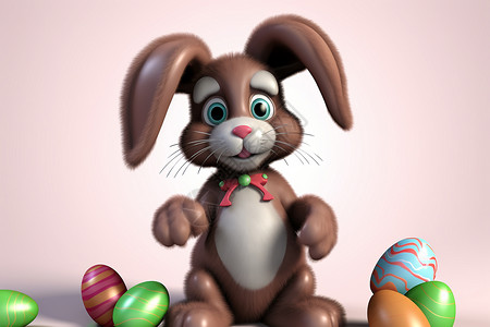 可爱的兔子插图背景图片