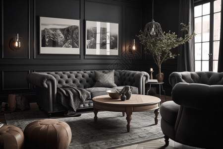 黑色壁灯现代豪华的家具背景