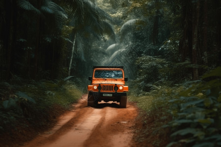 明亮的橙色汽车图片
