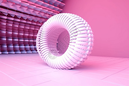 创意抽象圆环粉色背景图片