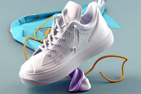 3d白色鞋子设计背景图片