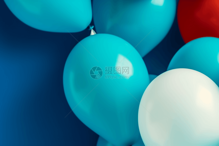 蓝色气球背景设计图片