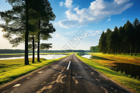 乡村的行驶道路背景图片