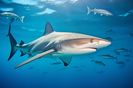 水下的凶猛鲨鱼图片