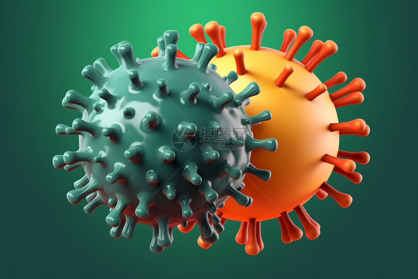 合体的病毒细胞图片