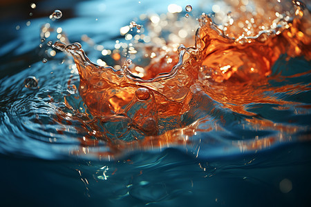 泼水的蓝色水滴的动态设计图片