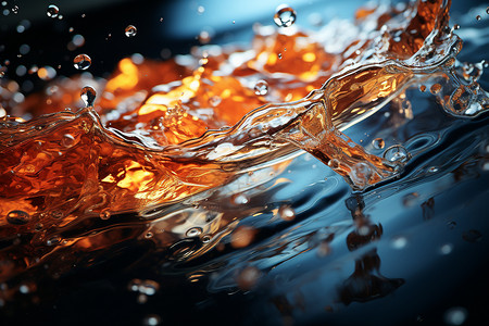洗脸泼水微距镜头中水滴的动态设计图片
