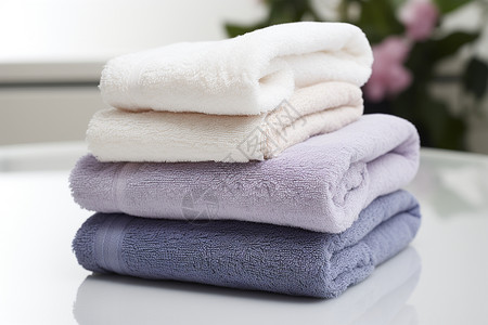 清洁浴室家用柔软的毛巾背景