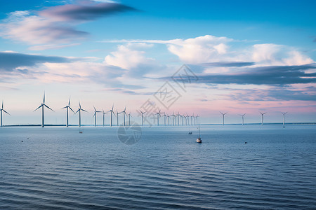 海上风车新能源海上风电系统背景