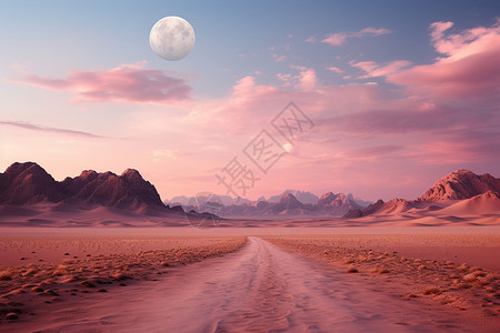 淡粉花骨朵沙漠世界地貌风光设计图片